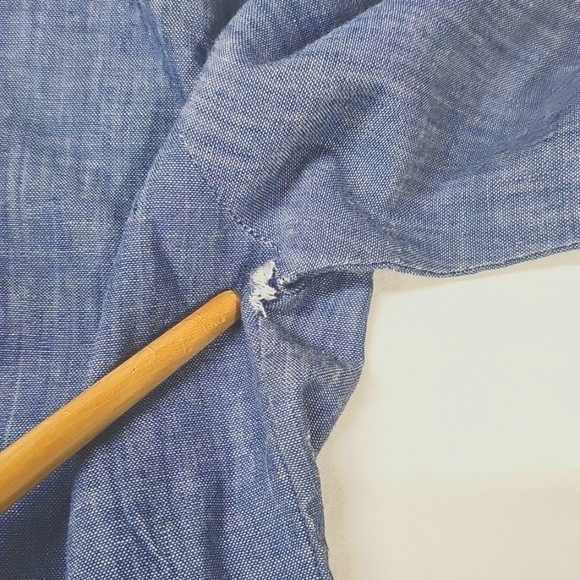 Vtg Crewel Art Denim Western Style Shirt with Lace Trim *Flawed* - Picture 9 of 15